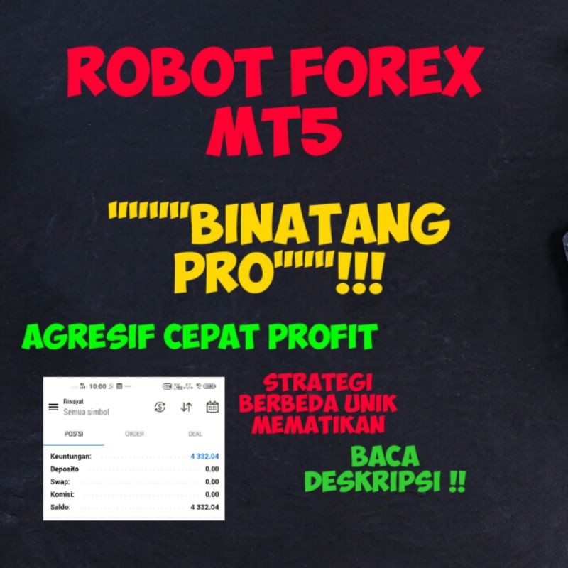 MT5 Robot Forex Binatang PRO profit besar dan cepat tipe scalping agresif konsisten trading xau cryp