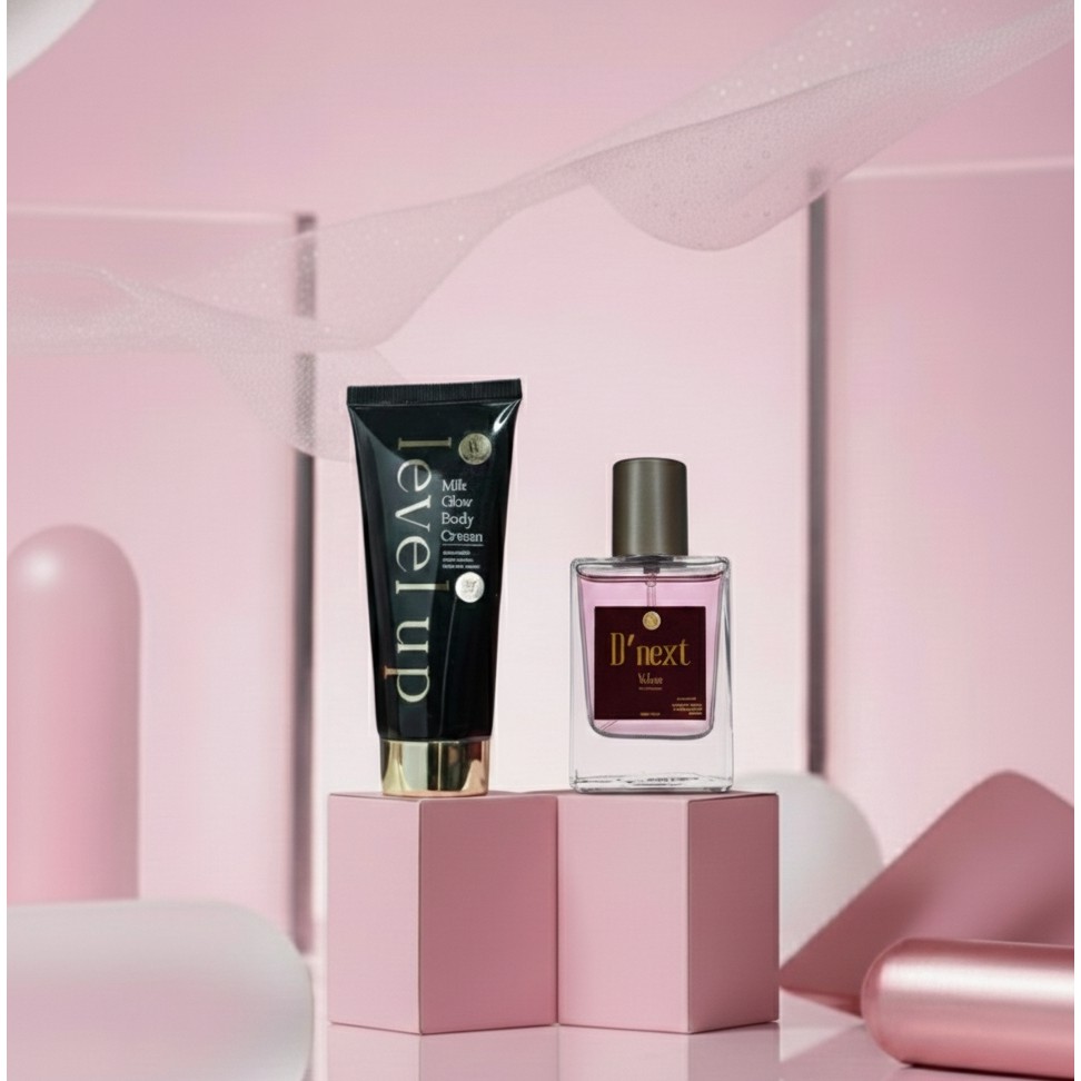paketbundling level up body lotion+ parfum varian valerie 30ml