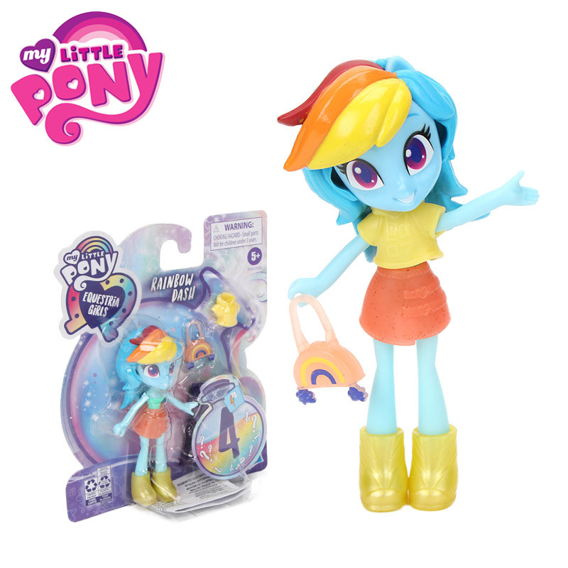 9cm My Little Pony Equestria Girls Fashion Squad Rarity Rainbow Dash Potion Mini Doll Toy with Outfi