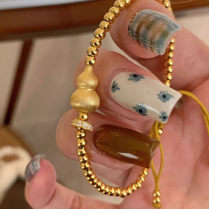 Gelang Labu Perak Murni Gaya Cina Baru 925 Emas