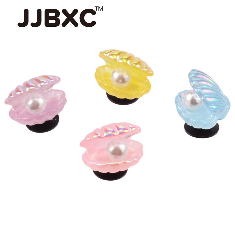 JJBXC Charm Gesper Sepatu Resin Warna Warni Mutiara Kerang Aksesori DIY Fashion