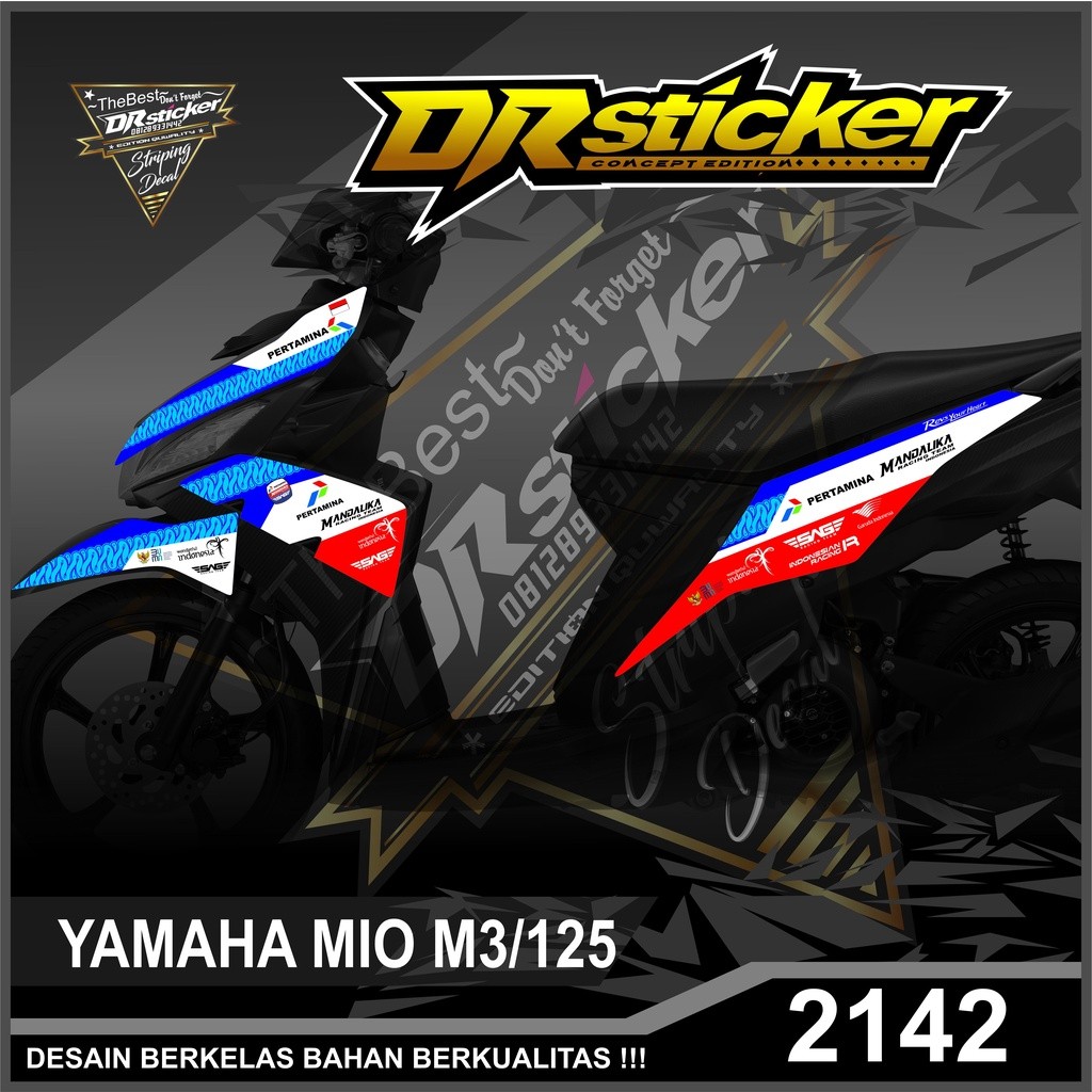 2142 Striping Mio M3/125 Desain Mandalika Striping Semi Full Mio M3