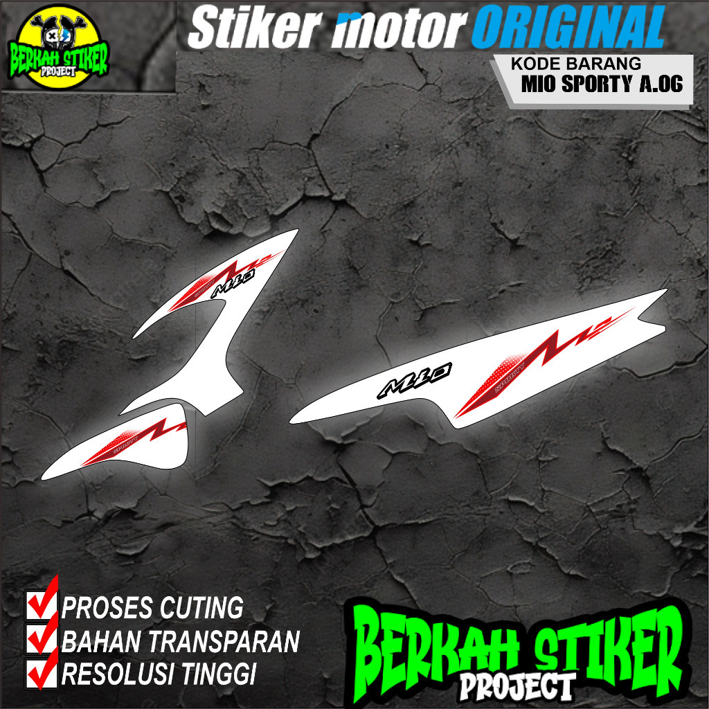 (COD) STIKER STRIPING ORIGINAL MOTOR YAMAHA MIO SPORTY TAHUN 2011 DESAIN HOLOGRAM TRANSPARAN