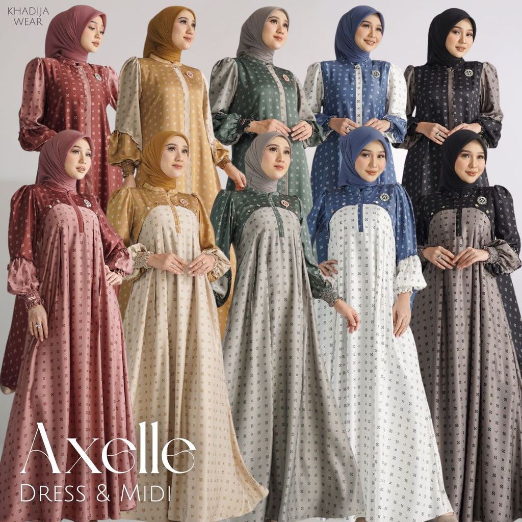 AXELLE DRESS MIDI NADHEERA LUXURY 1 2 GAMIS AXELE TERBARU SILK NADHERA ND MEWAH LEBARAN 2026 AXXELE 