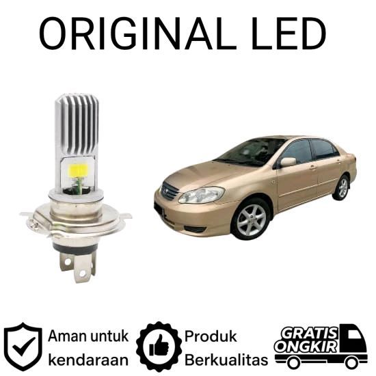 AM 2pcs Lampu Utama LED H4 COB Mobil Toyota corolla Altis gen1