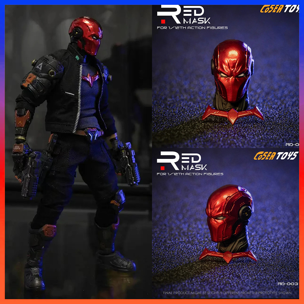 COSER TOYS 1/12 Scale Male Soler Super Villain Batboy Red Hood Head Sculpt Carving For 6 in VTOYS Ac