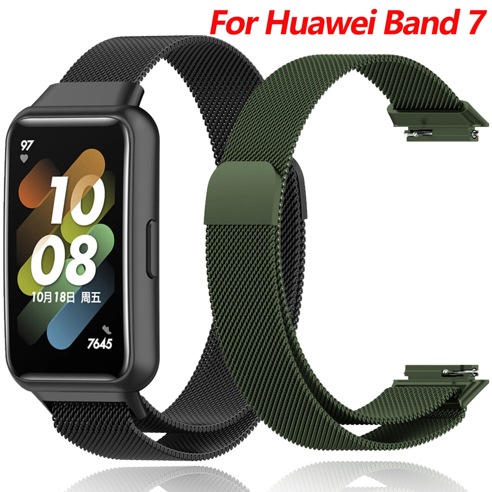 Milan Magnetic Loop Strap For Huawei Band 7 Smart Wat Wristband Replacement Bracelet Belt For Huawei