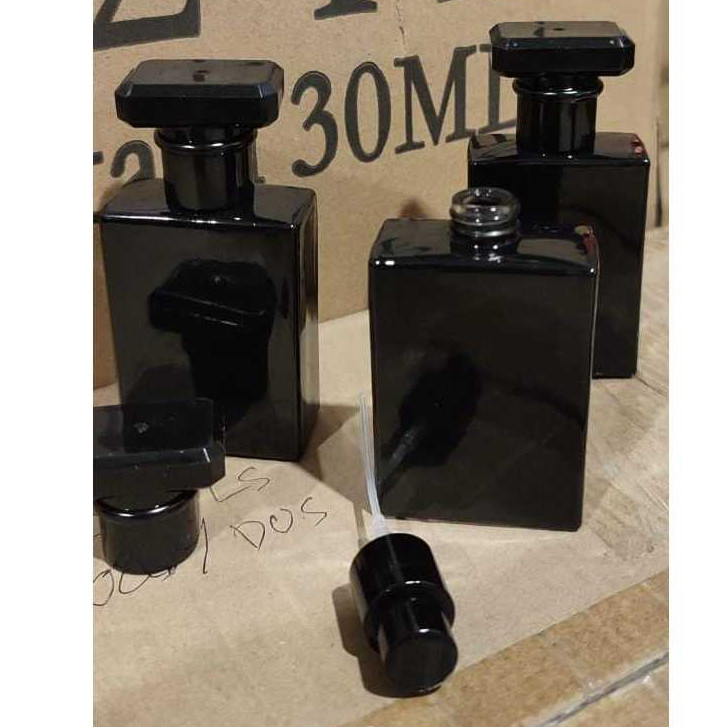 ZAHASHOP (1Lusin) Botol Chanel Black 30ml Dan 50ml Drat Botol Spray