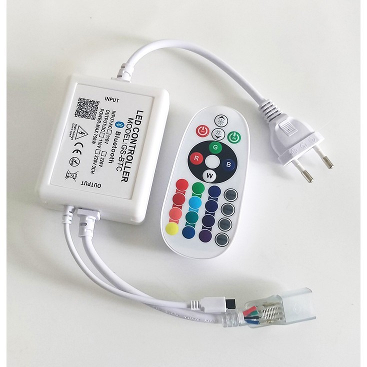LED Strip Light 5050 RGB 220V Remote Control + Controller Adapter
