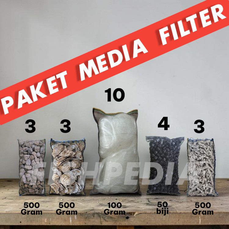Media Filter Kolam Ikan Koi Set Lengkap Jaring Filter Bioball Batu Apung Oyster Karang Jahe Anti Ker