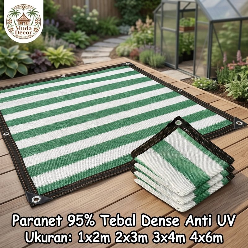 Paranet Jaring Paranet Anti UV 95% Lindungi Tanaman Rumah Kaca Kandang Ternak Area Teduh Sejuk