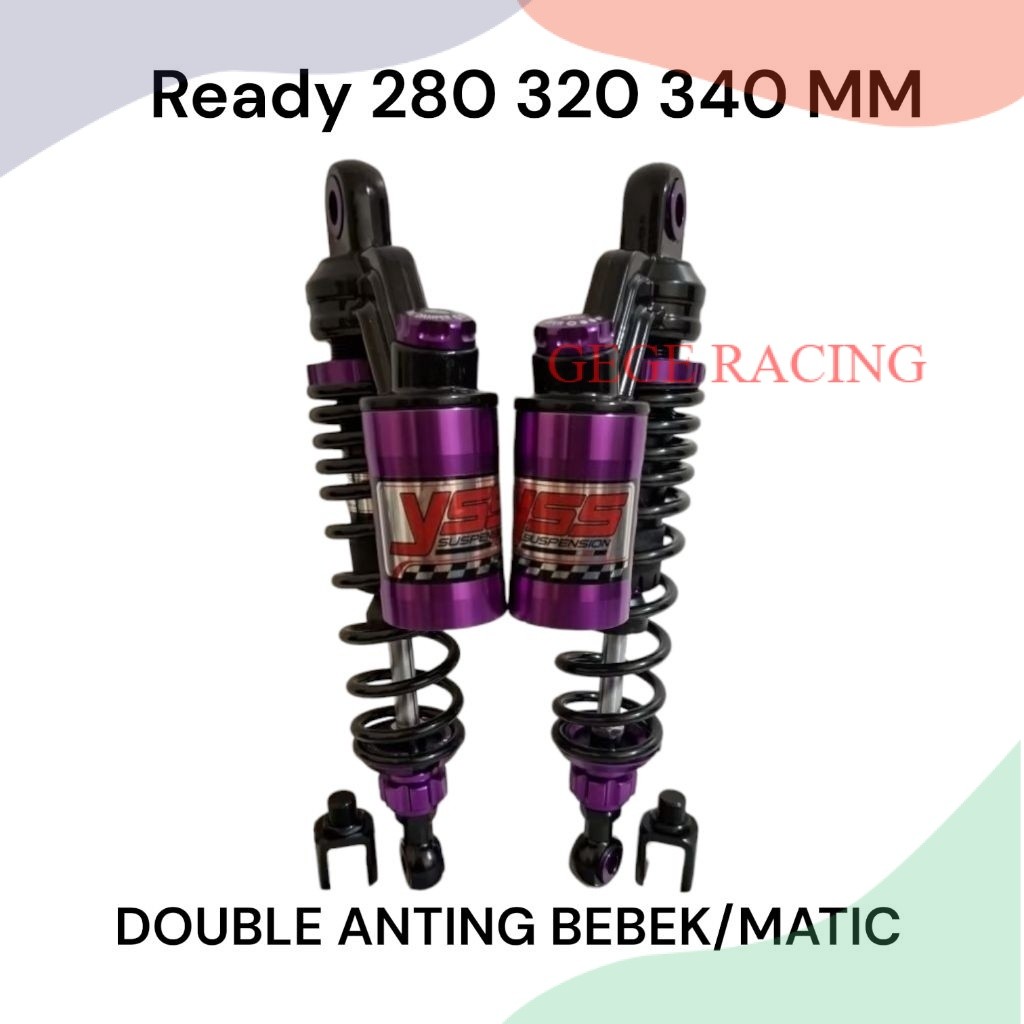 GR- SHOCKBREAKER COPY YSS BLACK PURPLE MODEL EXTREME DOUBLE TABUNG ATAS UK 280MM -320MM -340MM FOR M