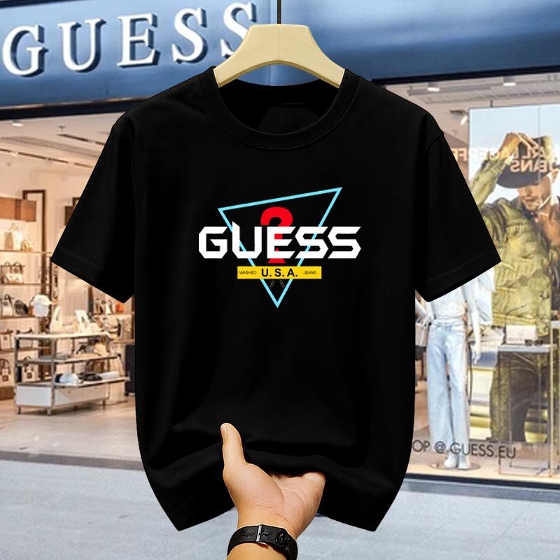 COD Kaos Guess Original 100% Pria Style Casual Elegant Modern Nyaman Lengan Pendek T-shirt Terlaris