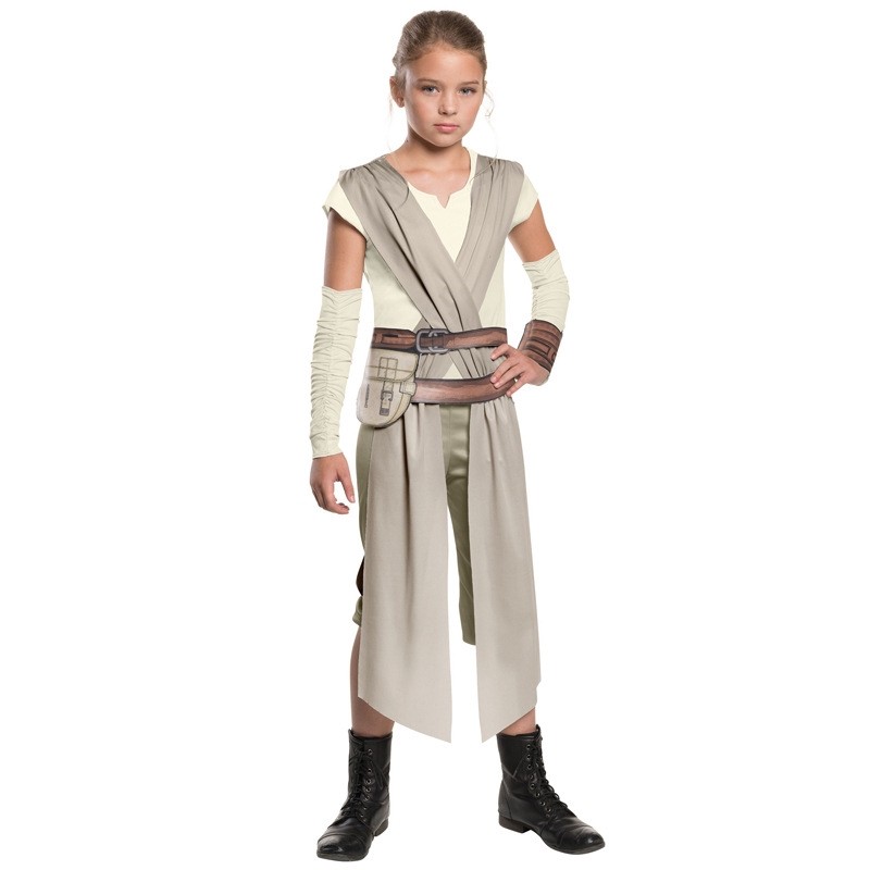 Kostum Cosplay Jedi Rey Star Wars Jumpsuit Anak Perempuan Halloween Pesta
