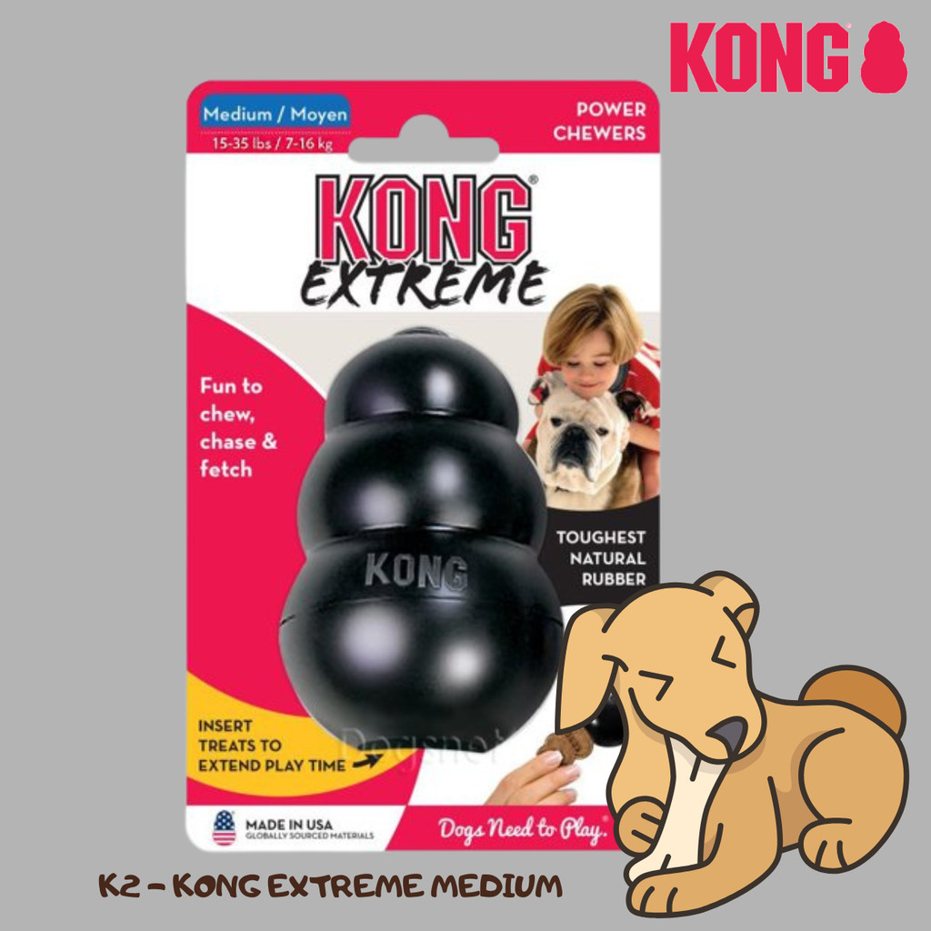 KONG Mainan Anjing K2 Extreme Medium Black