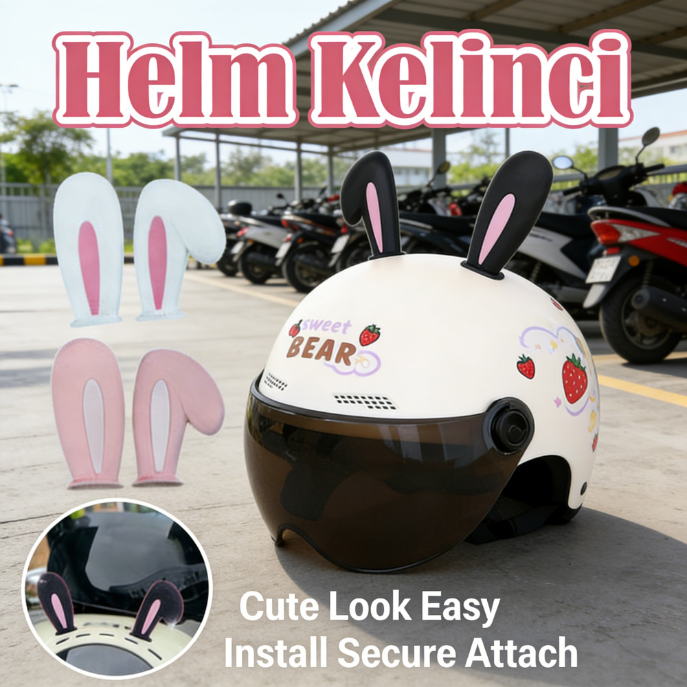 Helm Helm Aksesoris Sepeda Motor Helm Dekorasi Kelinci Helm Listrik Helm Motor Aksesoris Helm