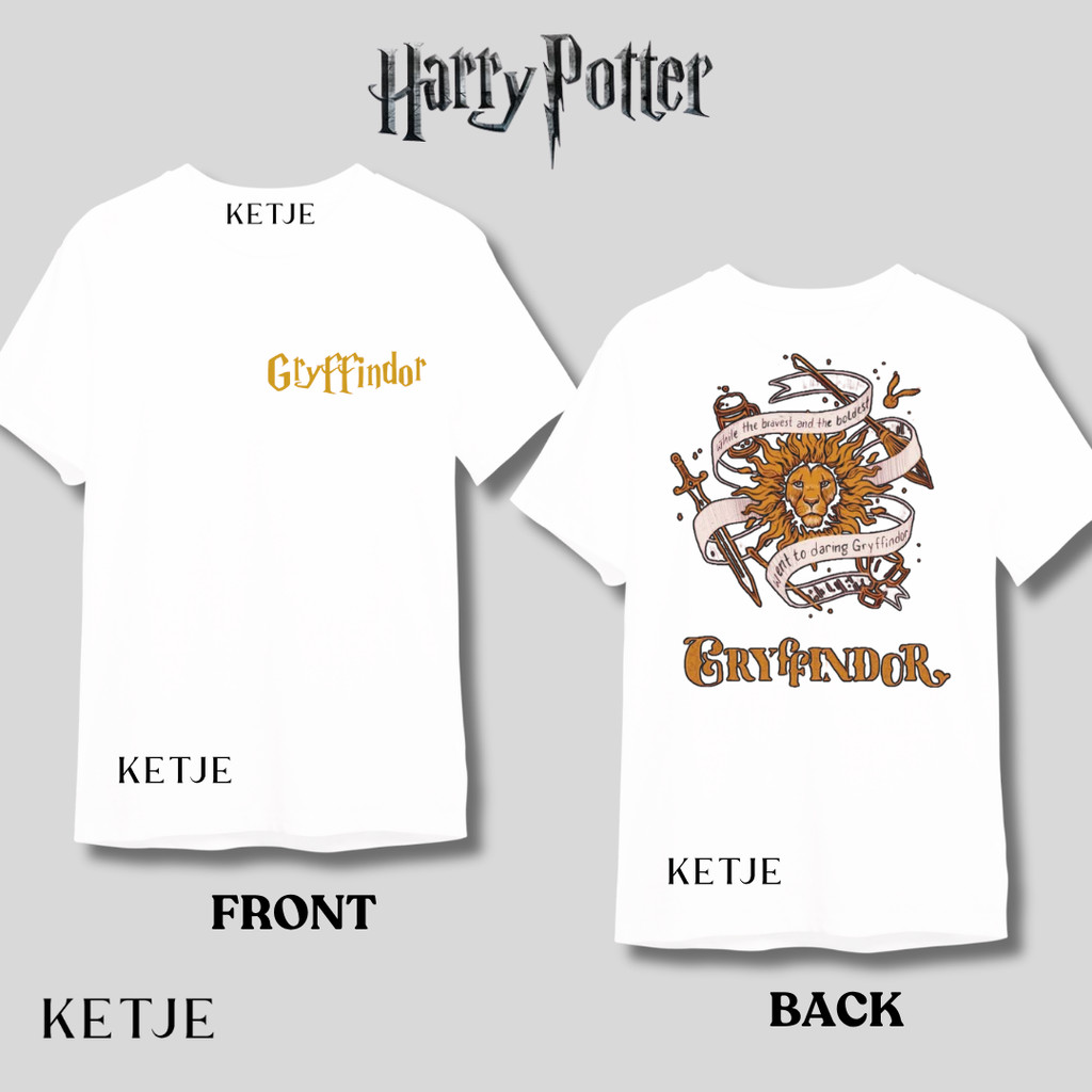 Baju Kaos Bendera Asrama Flags Harry Poter / Kaos Distro Asrama Hary Potter Harpot Hogwarts Gryffind