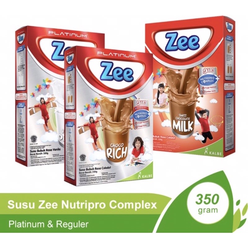 Zee reguler & platinum 350 gram ( susu nutrisi lengkap anak )