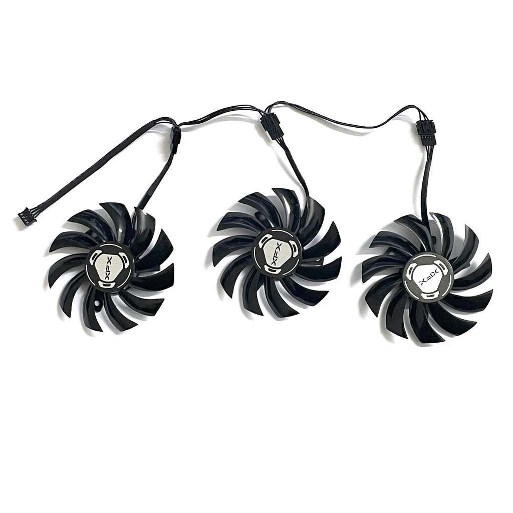 New 3FAN 4PIN 75MM XFX RX 590 GPU Fan for XFX RX590 GME 8G Outre Graphics Cooling Fan T128010SU D100