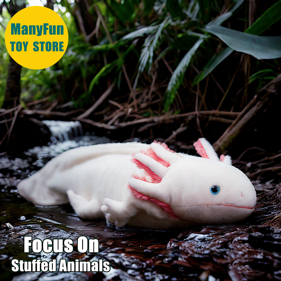 Pink Axolotl Cute Newt Plushie Salamander Plush Toy Lifelike Stuffed Animal Simulation Doll Kawai To