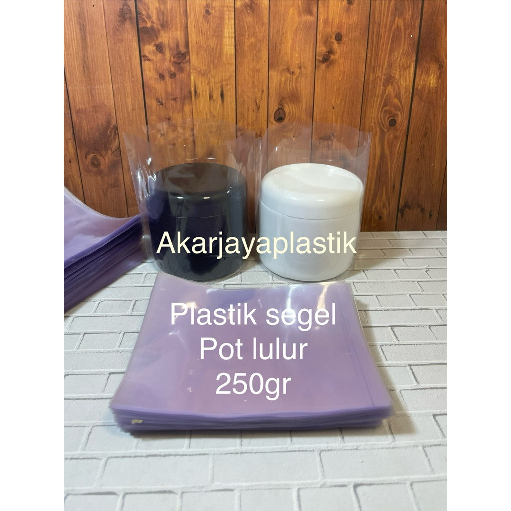 plastik segel pot lulur tinggi 250gram 1pack50pcs plastik shrink wrap