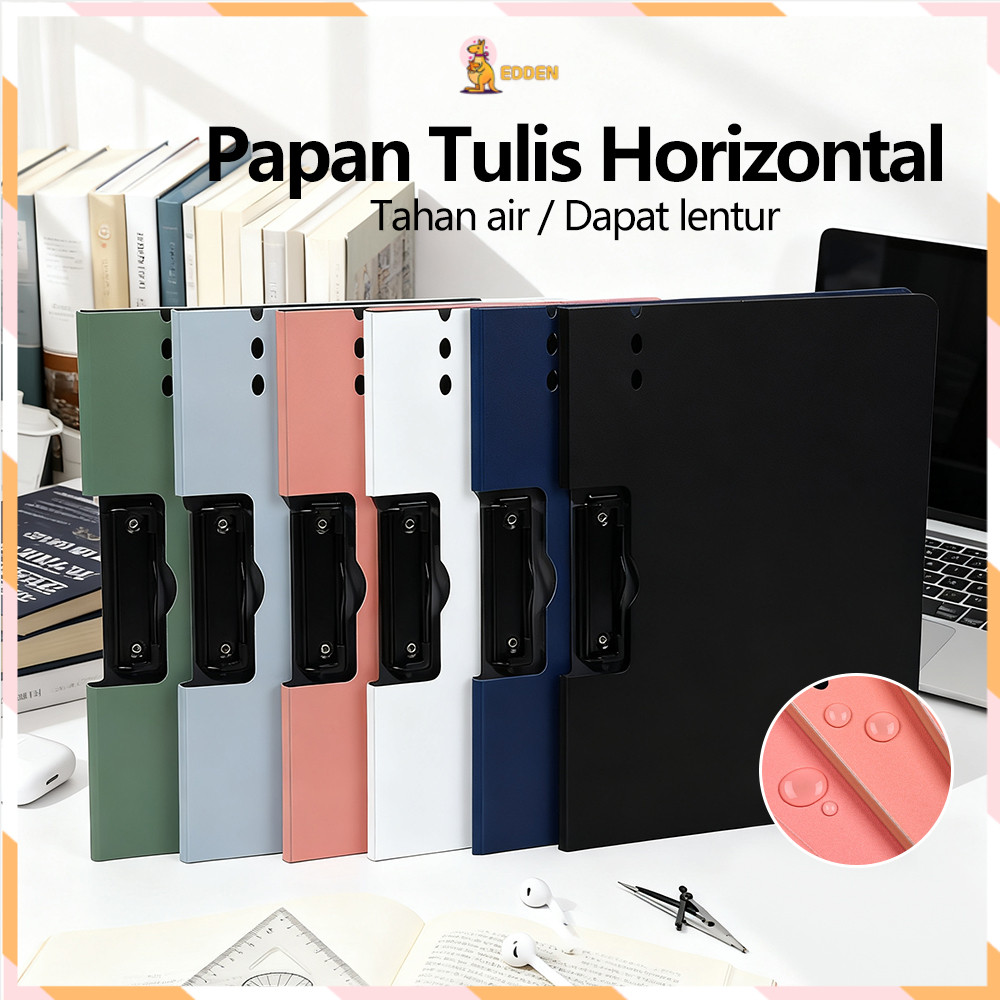 Edden Clipboard With Cover Folio Map folder A4 Aesthetic Papan Ujian Multifungsi