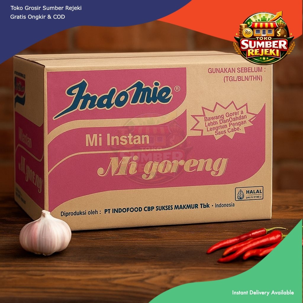 Indomie 1 Dus Isi 40 Bungkus – Mi Instan Goreng & Kuah berbagai varian rasa. Halal MUI & terdaftar B