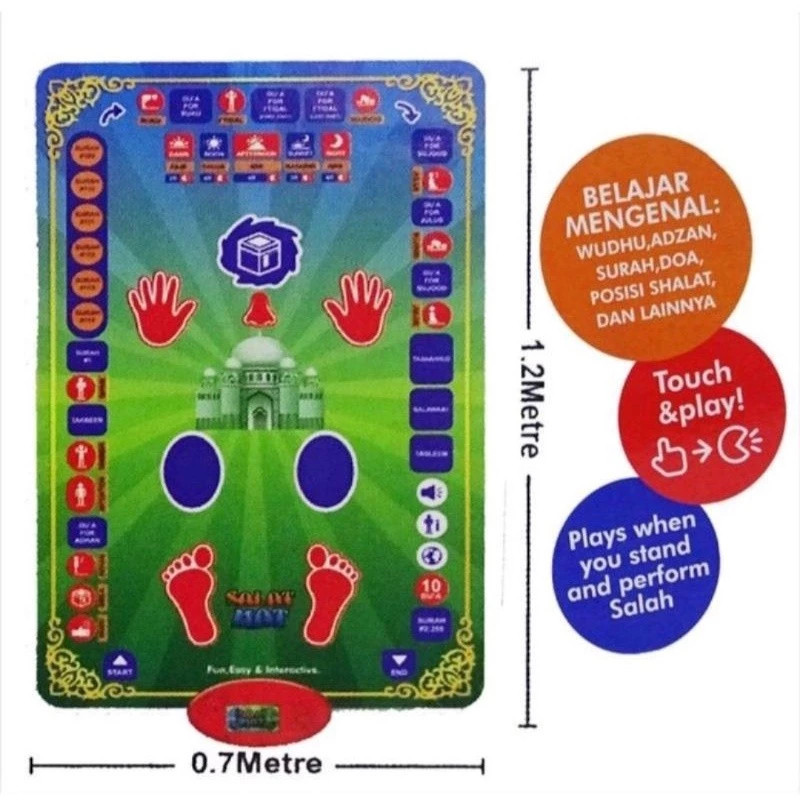 [ PROMO POTONGAN HARGA ] perlengkapan sholat Smart Sajadah 7 Bahasa My Salah Mat Educational Prayer 