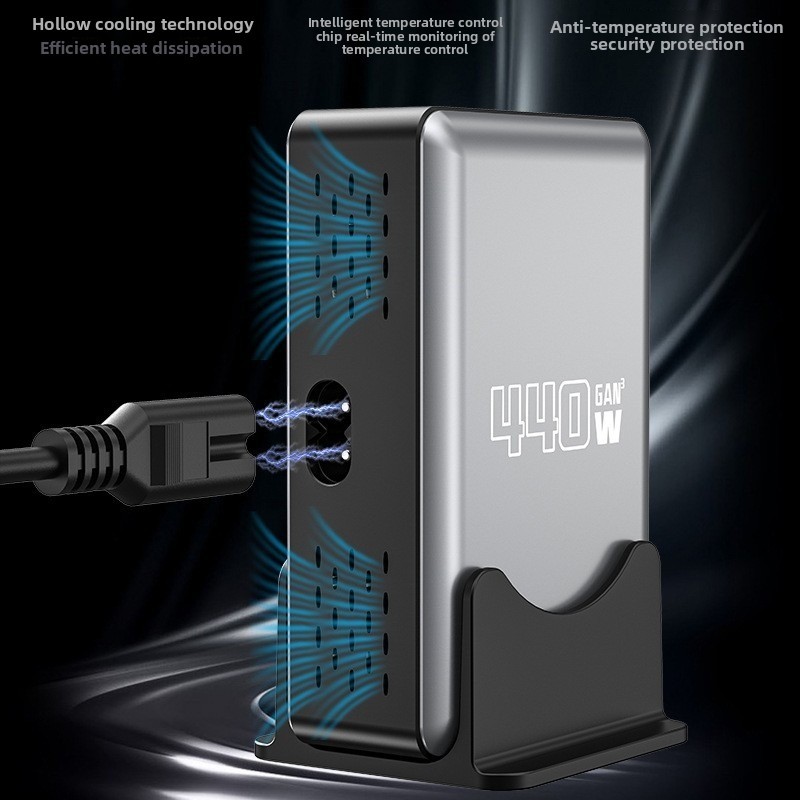 400/500W GaN PD Multi-Power arging Desktop arger 6C2A 8-in-1 Compact Size for Mobile Phones