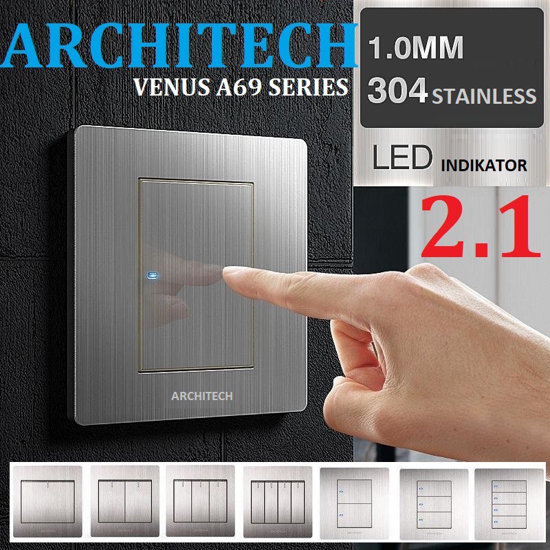 PPM - Saklar Lampu/ Stop Kontak Sakelar/ Cetekan/ Colokan Gabungan saklar mewah / saklar hotel / sak