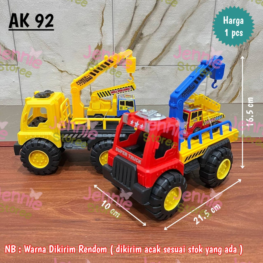 Mainan Truck Derek Muatan - Mainan Anak Truck Derek Mobil Construction