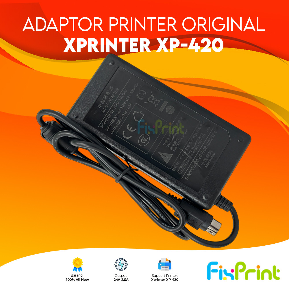 Adaptor 24V 24 volt / 2,5A 2,5 amp Printer Thermal XPrinter XP420 XP4601 XP 420B XP 4601B XP-420B XP