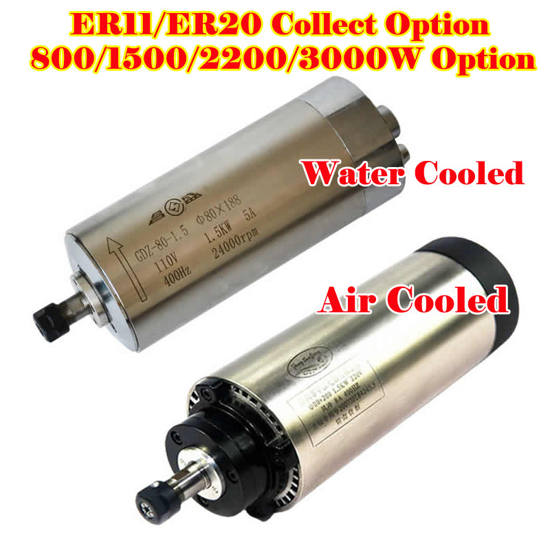 LY  CNC Router Water Cooling Spindle Motor Kit  3KW 2.2KW 1.5KW 800W 24000RPM 4 Bearings for Y Woodw
