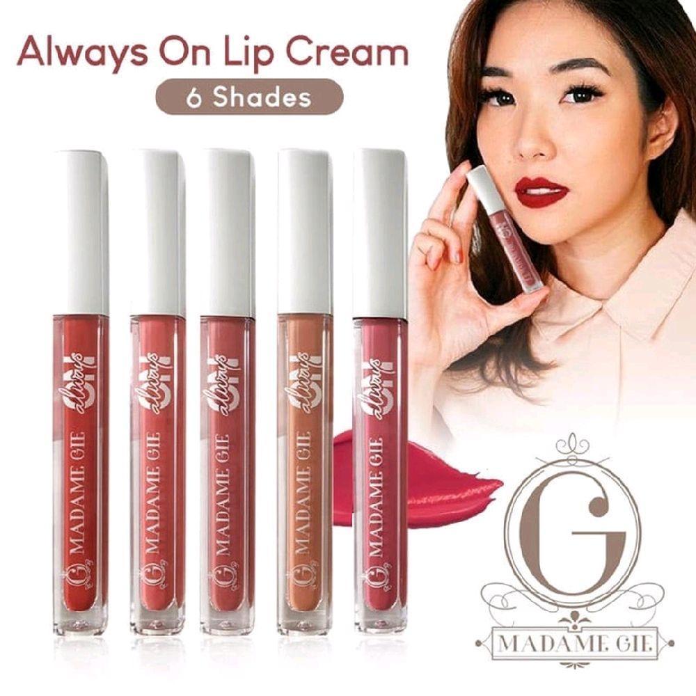 Madam Gie Lip Cream - Always On Lip Cream 6 Shades - Produk Kosmetik Lipstik Matte