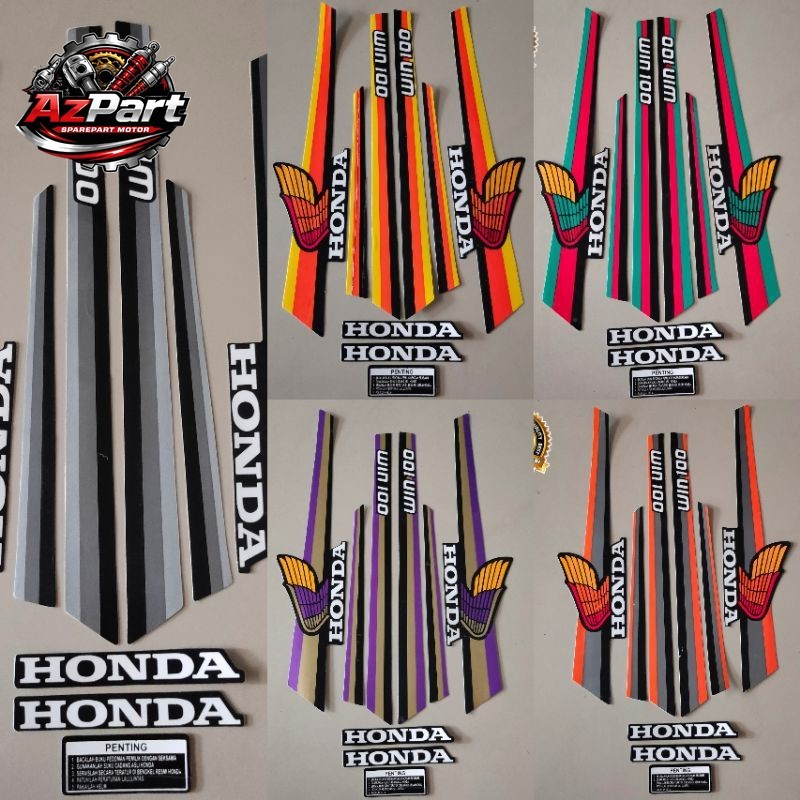 Striping honda win 100 stiker win list body standar
