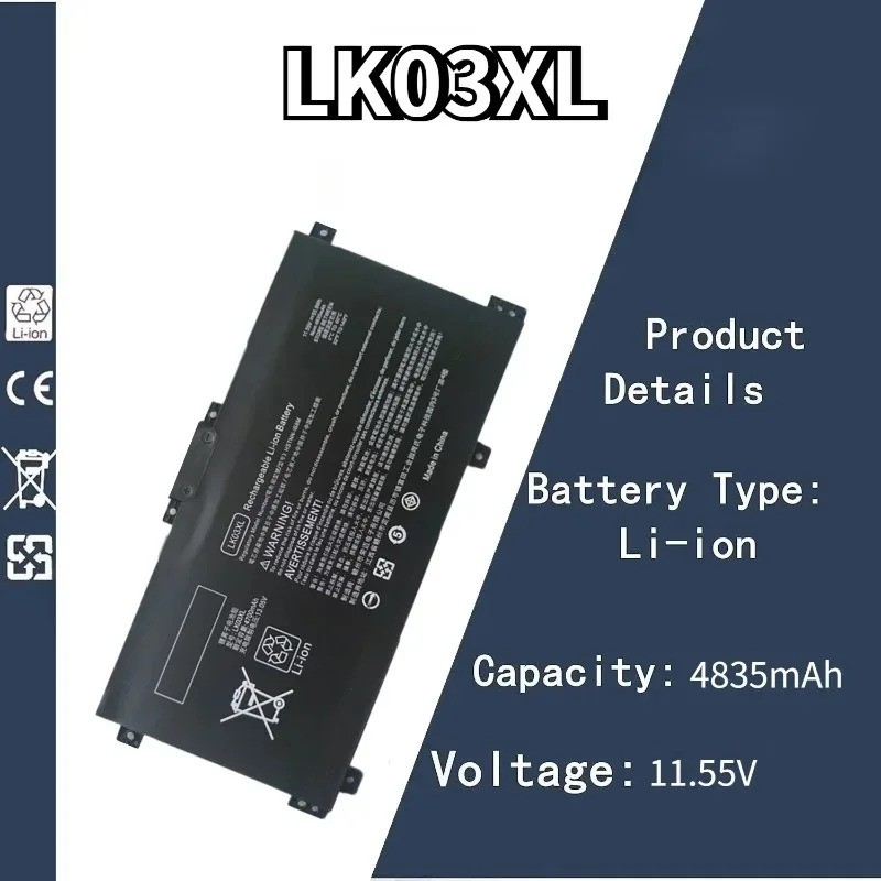 11.55V 4835mAh LK03XL Laptop Battery For HP envy 15 x360 15-bp 15- TPN-W127 W128 W129 W132 HSTNN-LB7