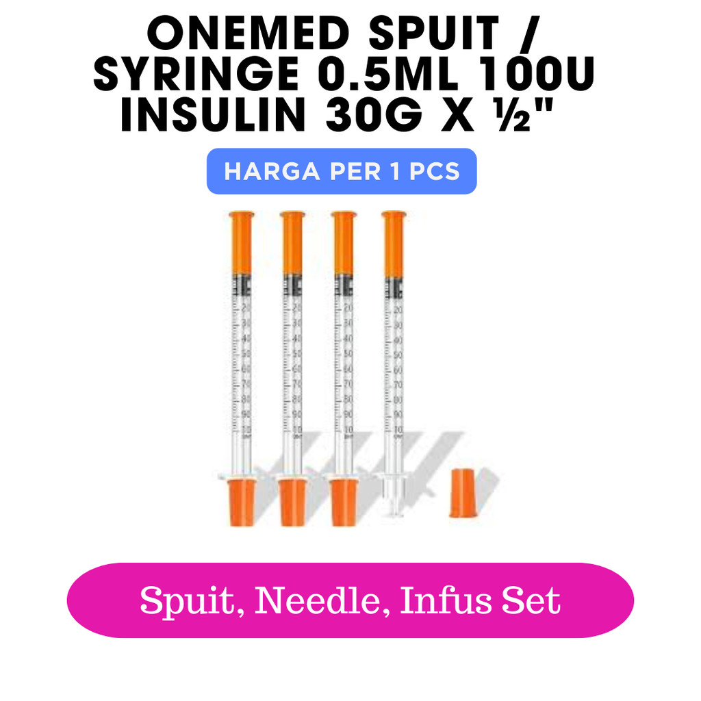 ONEMED SPUIT / SYRINGE 0.5ML 100U INSULIN 30G X ½" (Bgv)