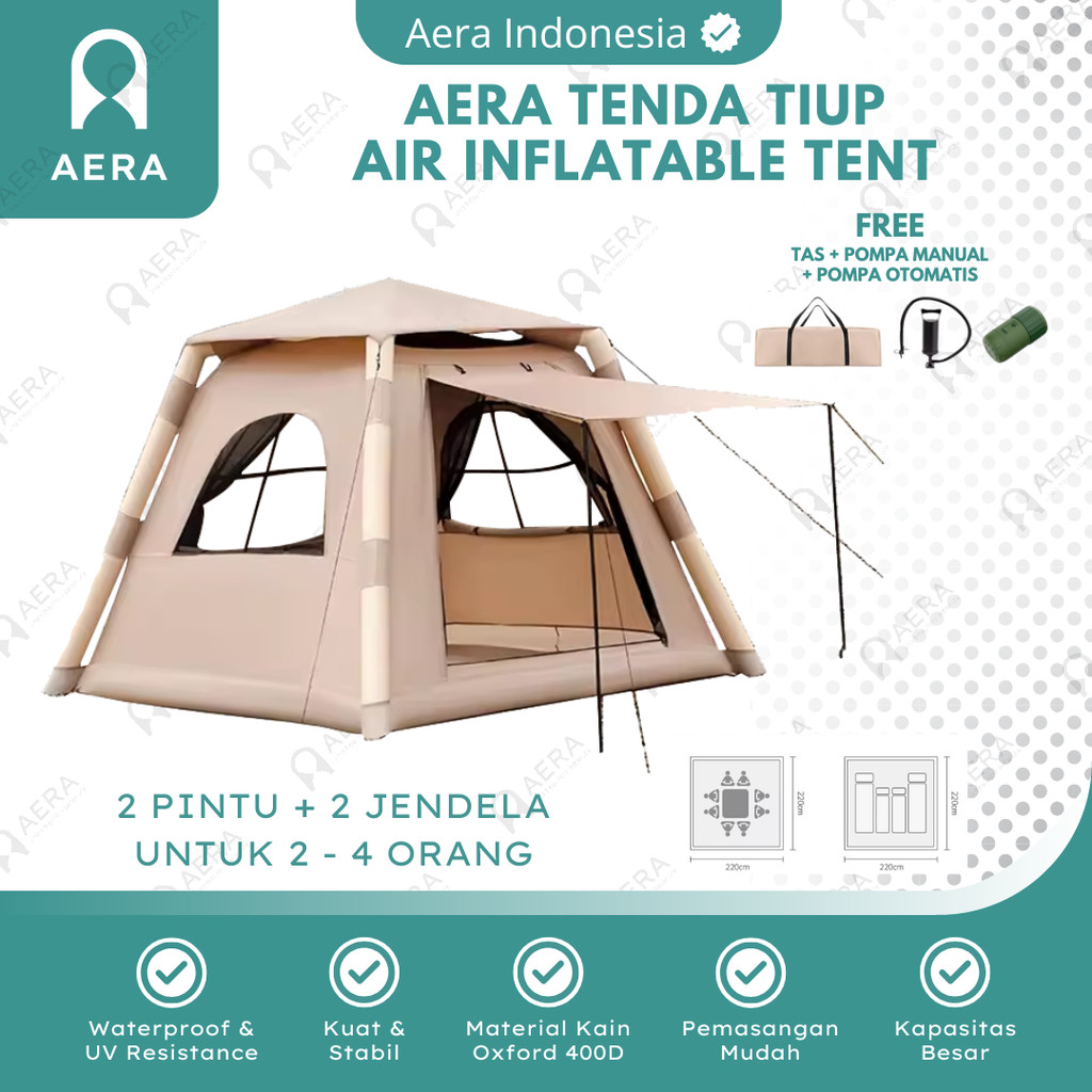 Tenda Camping Tiup  2 - 4 Orang | Tenda Camping Pompa Tiup Waterproof | Tenda Camping Air Inflatable