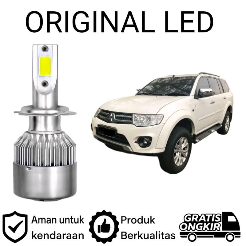 AM 2pcs Lampu Utama Dekat LED H11 COB Mobil Mitsubishi Pajero Sport gen2