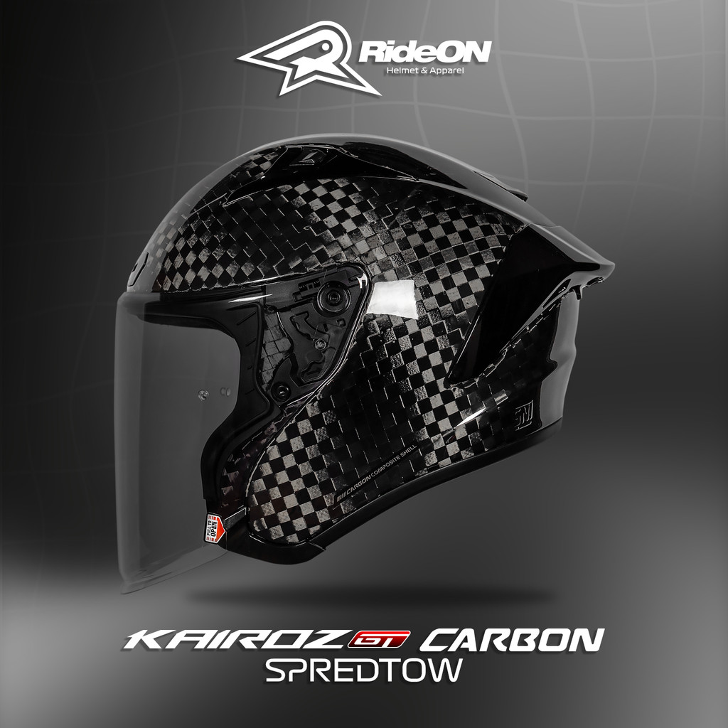 NJS Kairoz GT Carbon Spreadtow Gloss/Doff (FREE PINLOCK) - Helm Half Face | Kairoz GT | GT Series | 