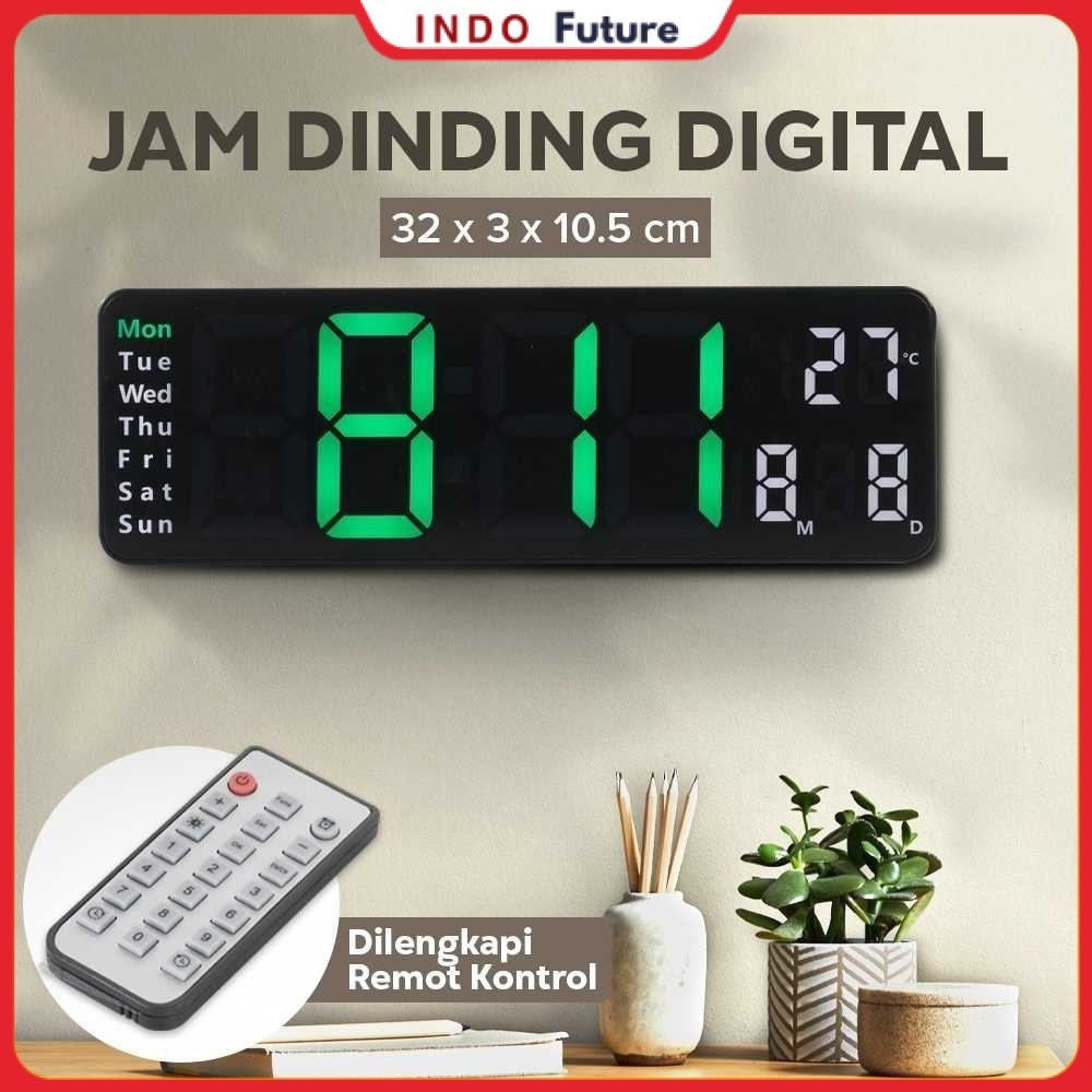 Jam Dinding Digital Minimalis Multifungsi with Remote -  6629