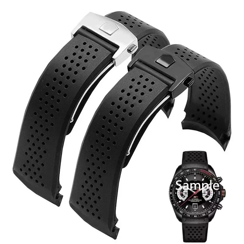 Watch Bracelet For TAG HEUER GRAND CARRERA AQUARACER Soft Silicone Wristband 22mm 24mm Men Watch Str