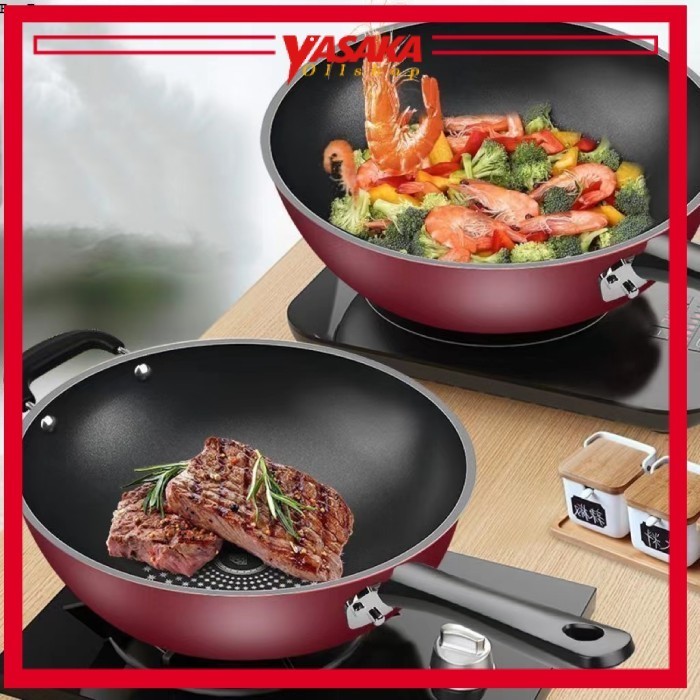 Wajan Miyoshi Diamond 32cm Anti Lengket - Kuali Masak Lapisan Granit