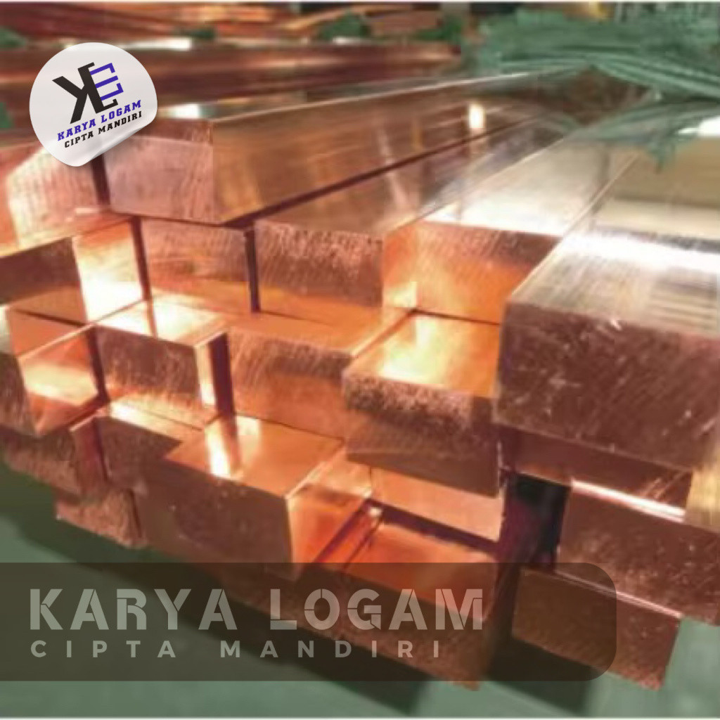 As Tembaga kotak 15mm x 15mm x 250mm- tembaga batangan 15mm