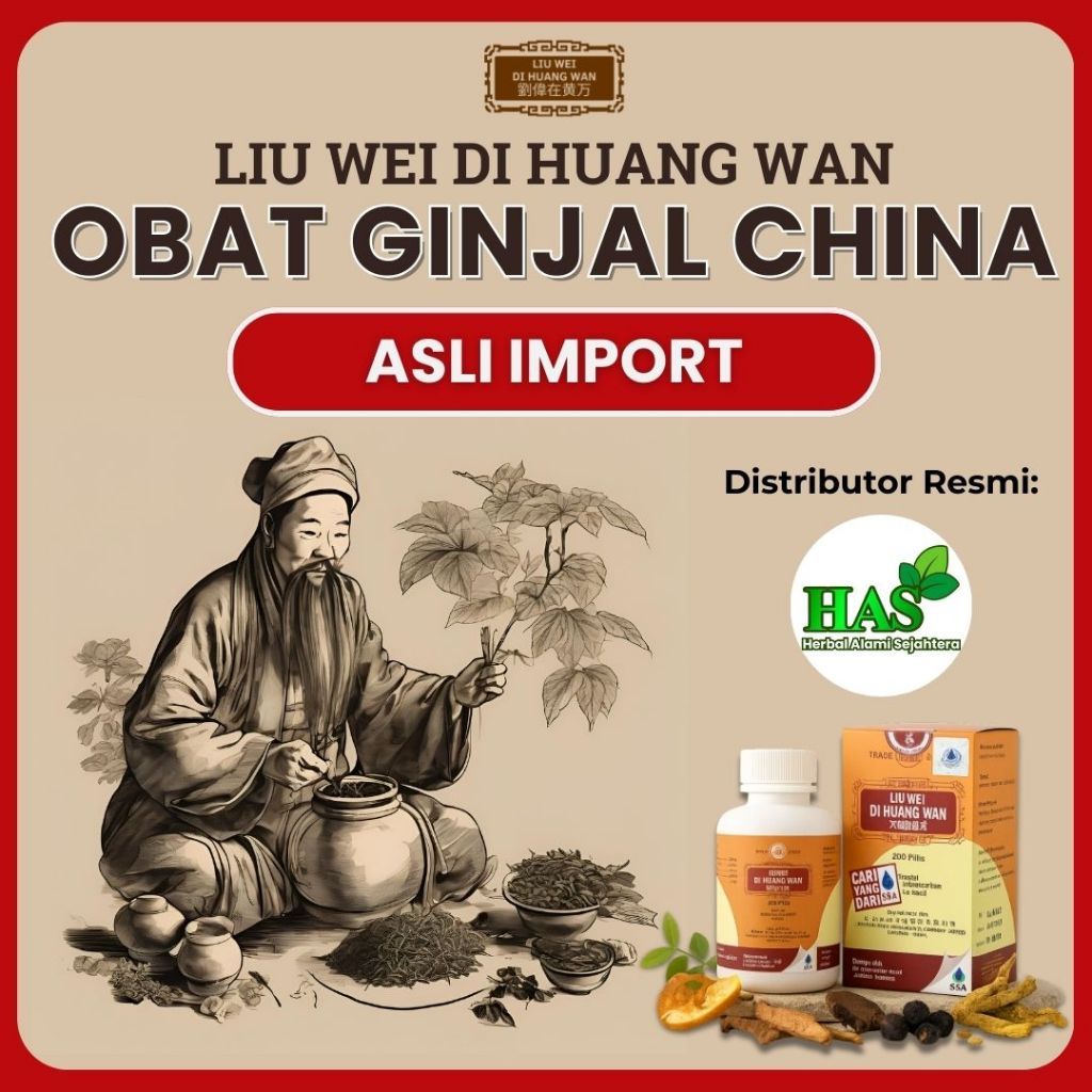 Liu Wei Di Huang Wan 100% Original Obat Ginjal Herbal Cina Suplemen Kesehatan Ginjal