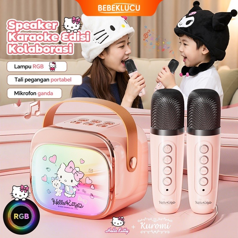 [Edisi Kolaborasi Resmi] Sanrio Wireless Bluetooth Mini Mikrofon & Speaker All-In-One Mesin Karaoke.