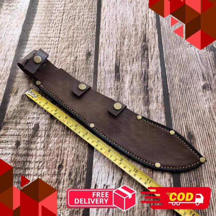 sarung pisau kulit asli tramontina Victorinox bullnose - 30-31 cm -alca