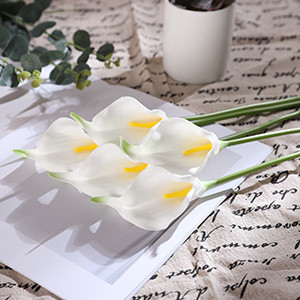 Bunga Grosir Jakarta 12pcs Bunga Calla Lily Putih Artificial Latex Hiasan Dekorasi Meja Taman Rumah