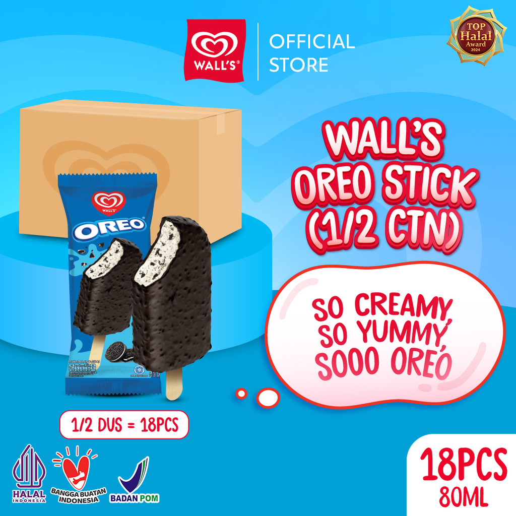 Wall's Oreo Stick 1/2 Carton - Es Krim/ Ice Cream