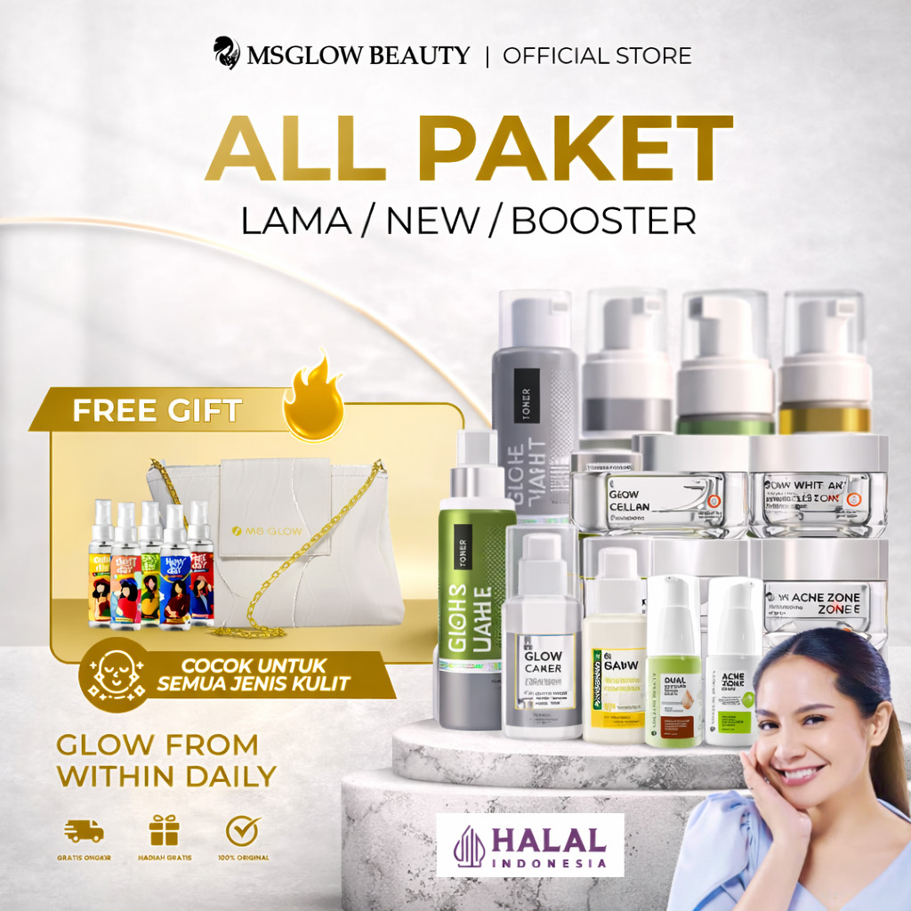MS GLOW PAKET WAJAH SERIES LAMA ACNE ULTIMATE WHITENING LUMINOUS DNA LENGKAP BPOM
